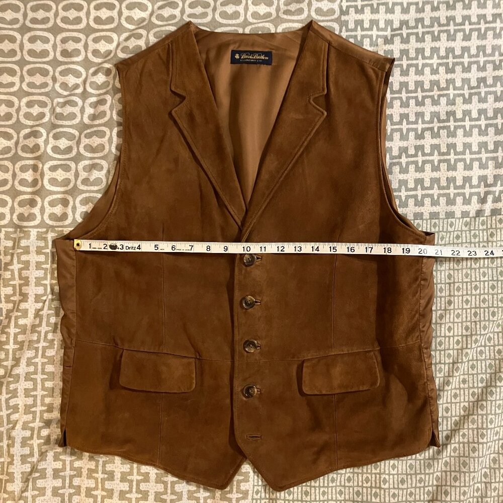 Brooks Brothers Brown Leather Waistcoat - Size: Large - Picture 3 of 8